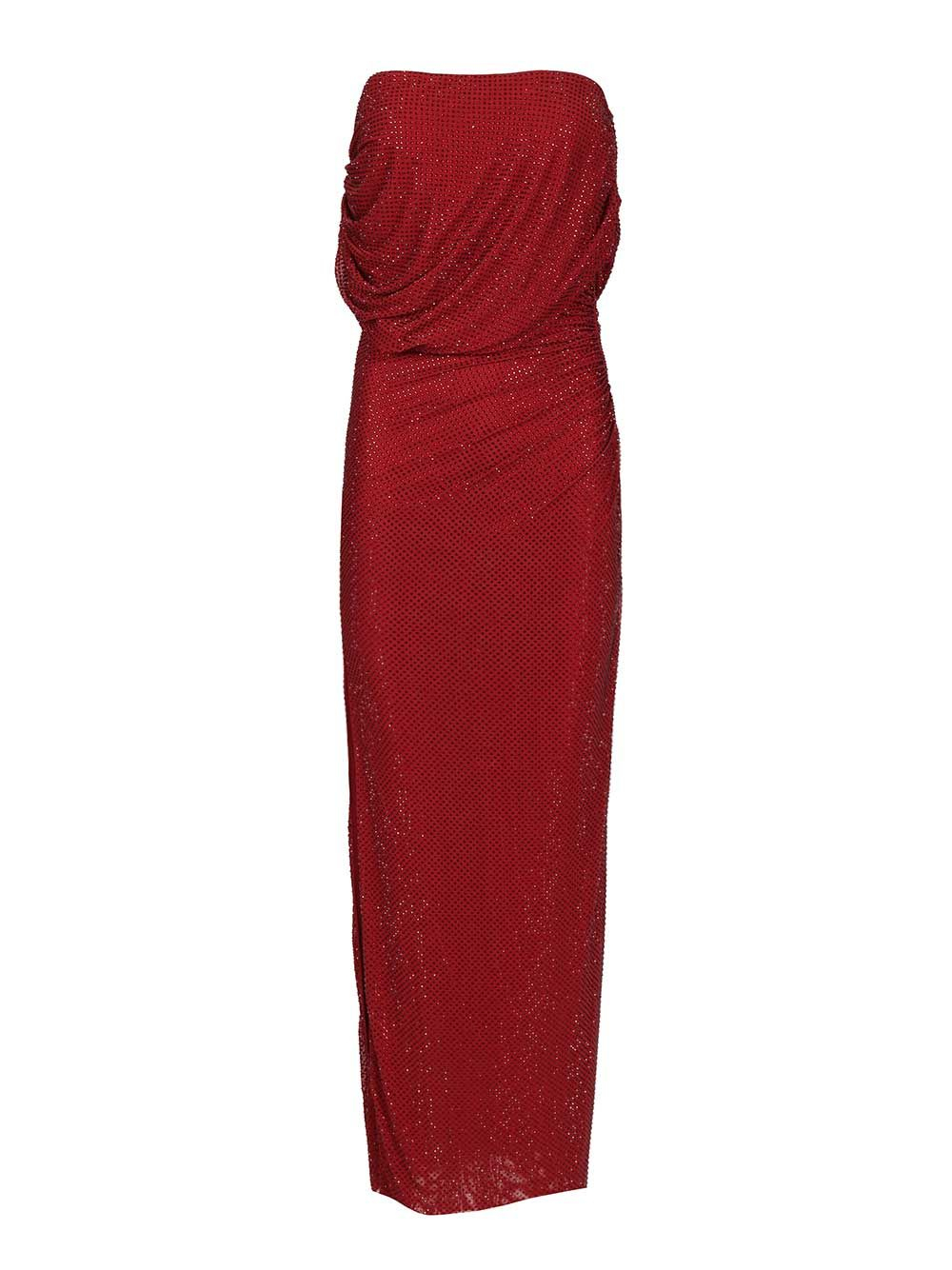 [Self-portrait] Sleeveless dress SS26 RS26-002M-BUBURGUNDY