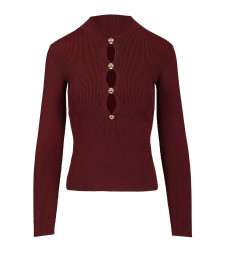[Self-portrait] Knitwear SS26 RS26-138T-BUBURGUNDY