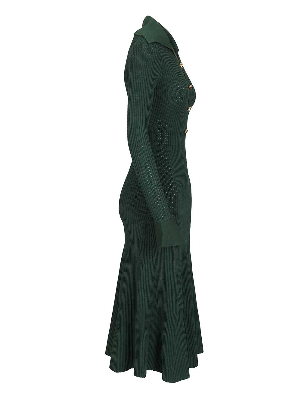 [Self-portrait] Long sleeve dress SS26 RS26-138MA-GGREEN