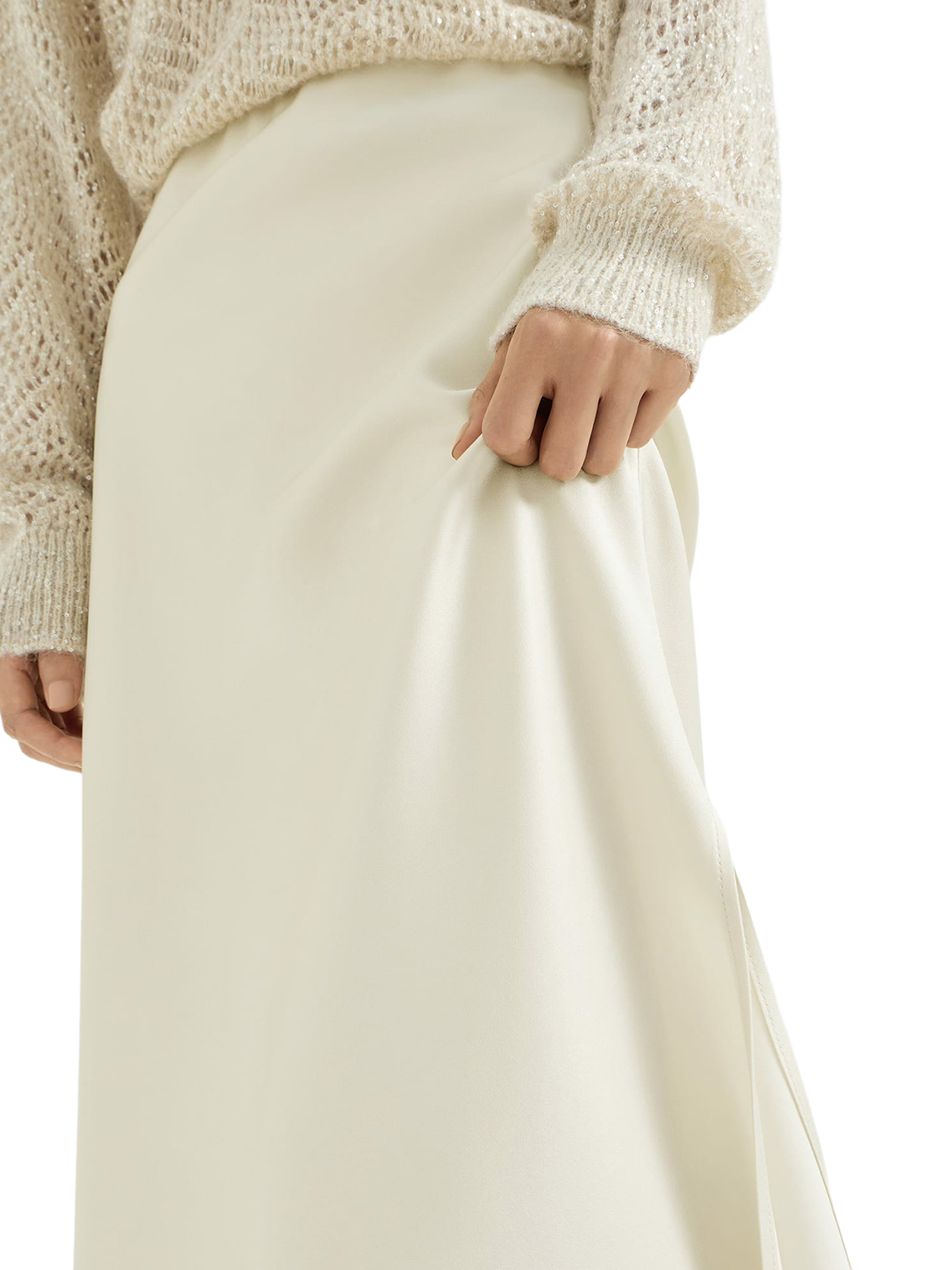 [Brunello Cucinelli] Long skirt FW26 M0H38G3414C9815 AVENA MILK
