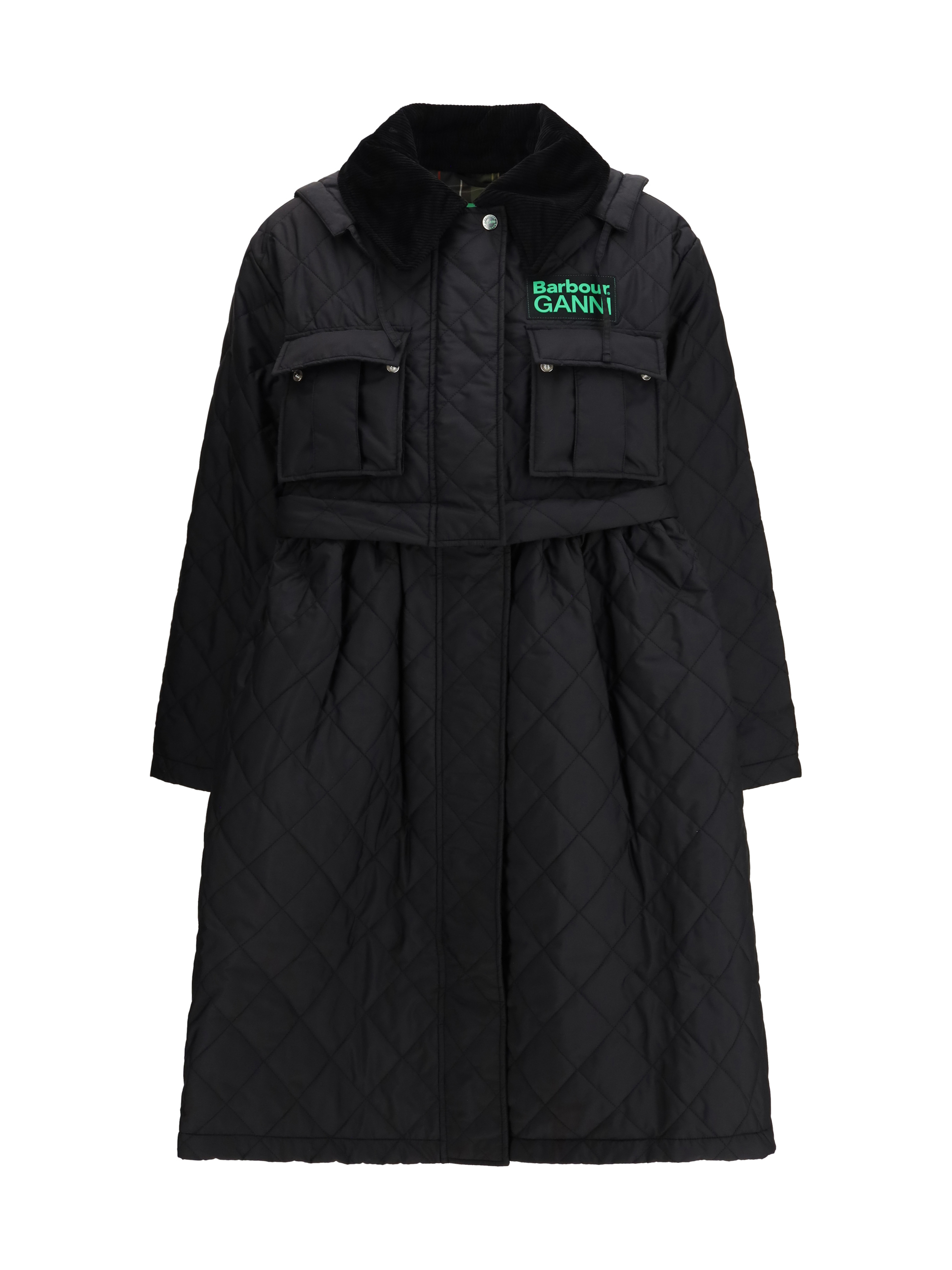 Quilted hooded Coat by Barbour x GANNI