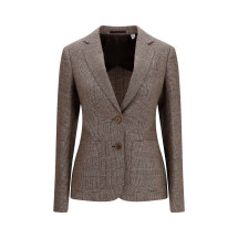 Single-breasted wool and linen Blazer