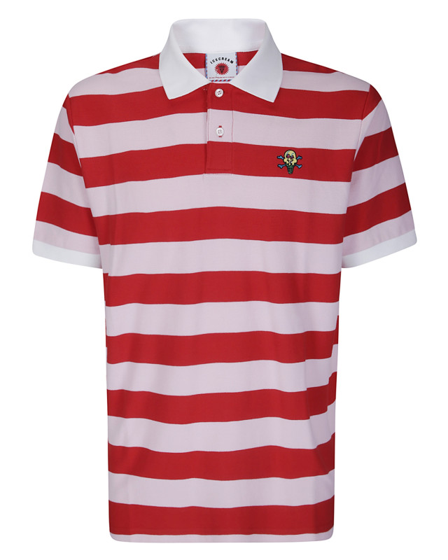[ICECREAM] T-shirts Short Sleeve FW26 ICPO26224 PINK/REDSTRIPE