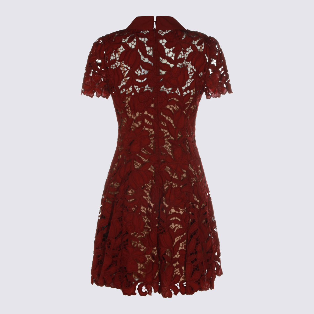[Self - portrait] Short sleeve dress FW26 PF26111SABUBURGUNDY