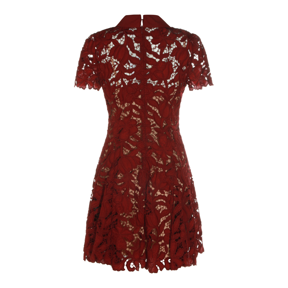 [Self - portrait] Short sleeve dress FW26 PF26111SABUBURGUNDY