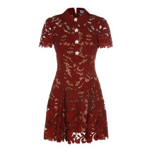 [Self - portrait] Short sleeve dress FW26 PF26111SABUBURGUNDY