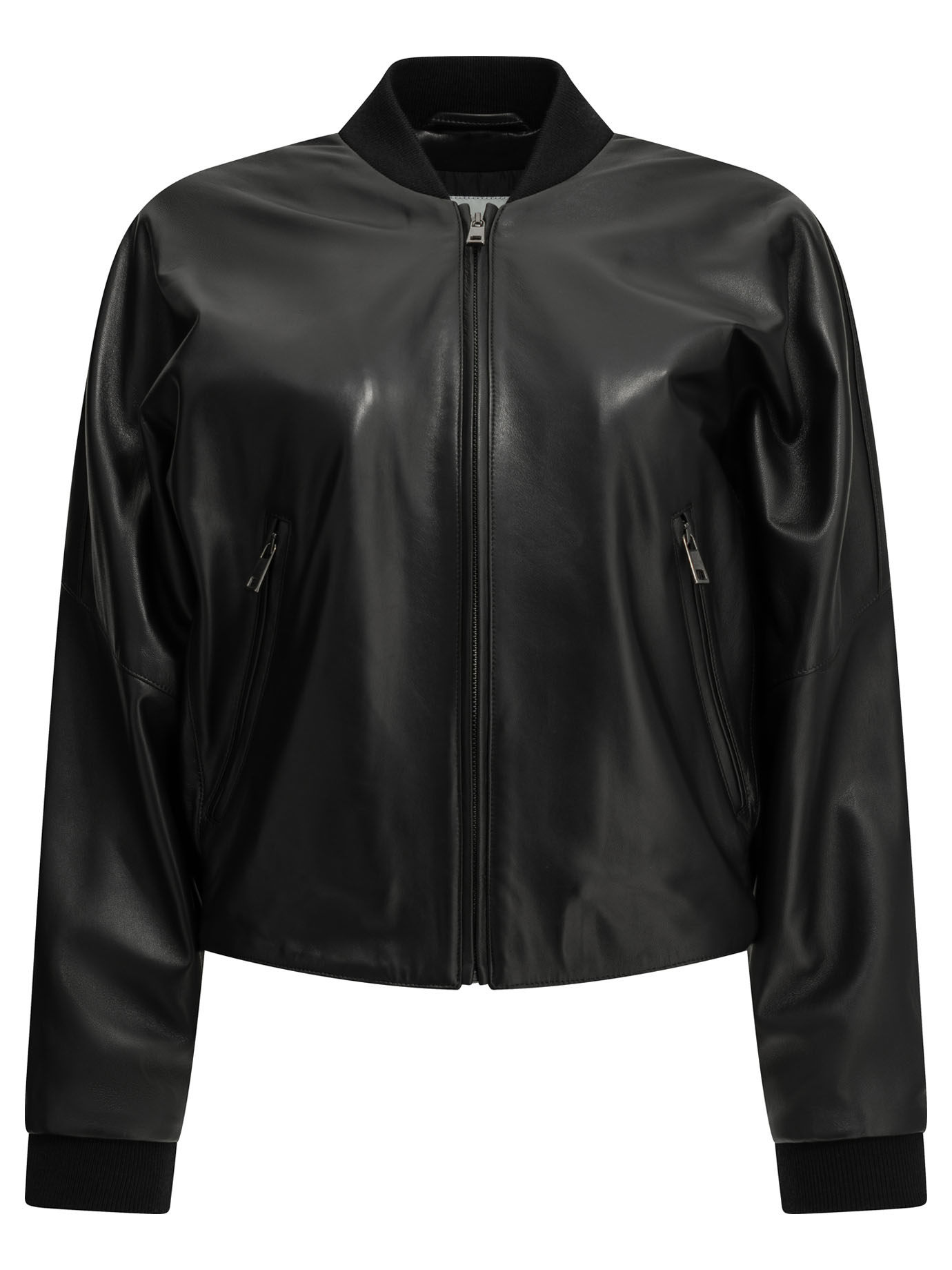 [Semper] Leather Jacket FW26 WMNLTHBOMBERNERO