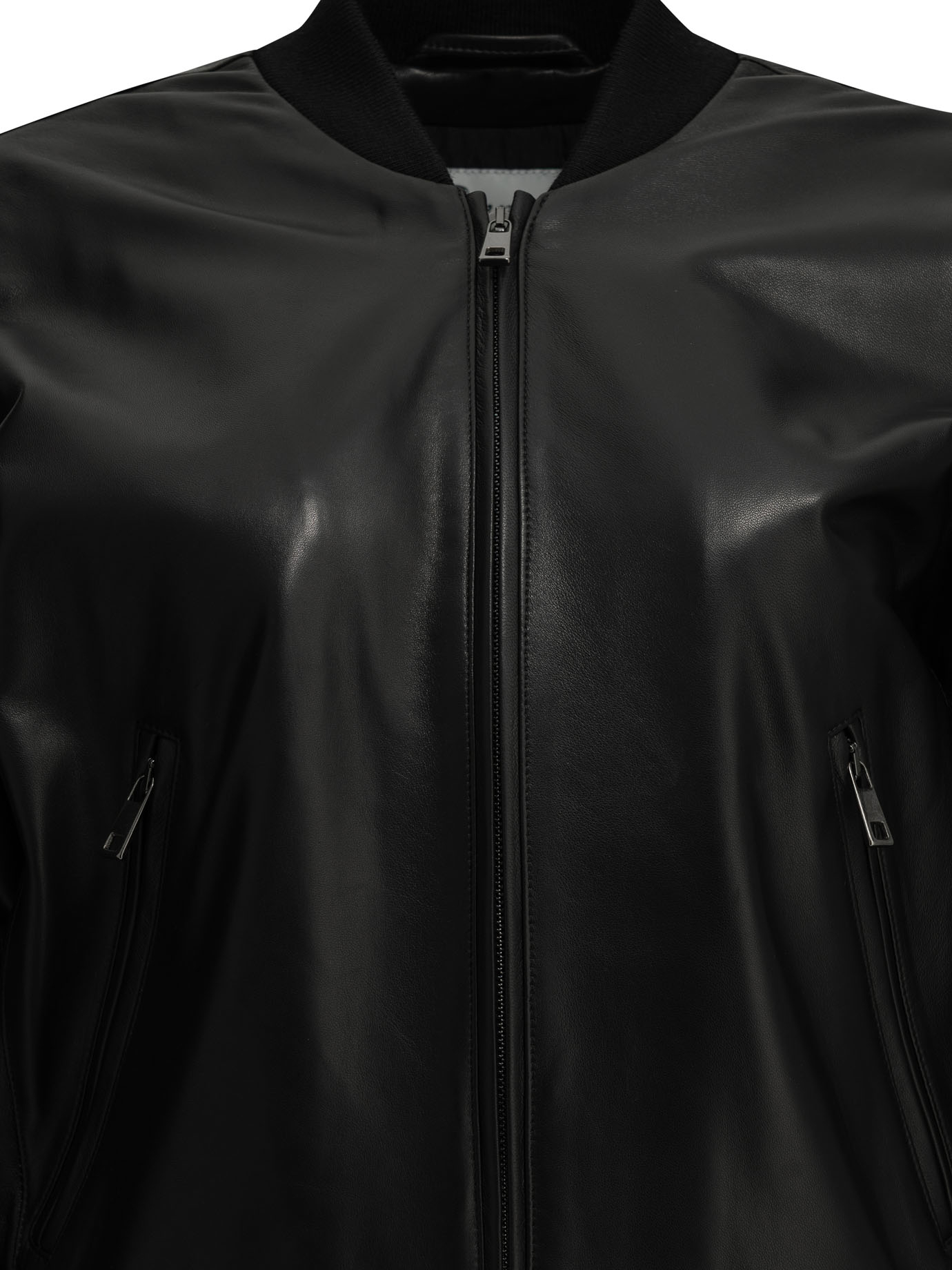 [Semper] Leather Jacket FW26 WMNLTHBOMBERNERO