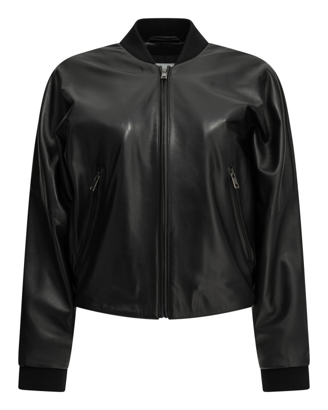 [Semper] Leather Jacket FW26 WMNLTHBOMBERNERO