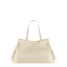 [YUZEFI] Tote bag FW26 GYOZA-TOTE-PEBBLE-GRAIN-LEATHER_ANGORA