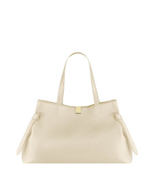 [YUZEFI] Tote bag FW26 GYOZA-TOTE-PEBBLE-GRAIN-LEATHER_ANGORA