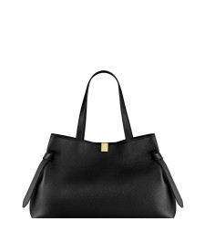 [YUZEFI] Tote bag FW26 GYOZA-TOTE-PEBBLE-GRAIN-LEATHER_BLACK