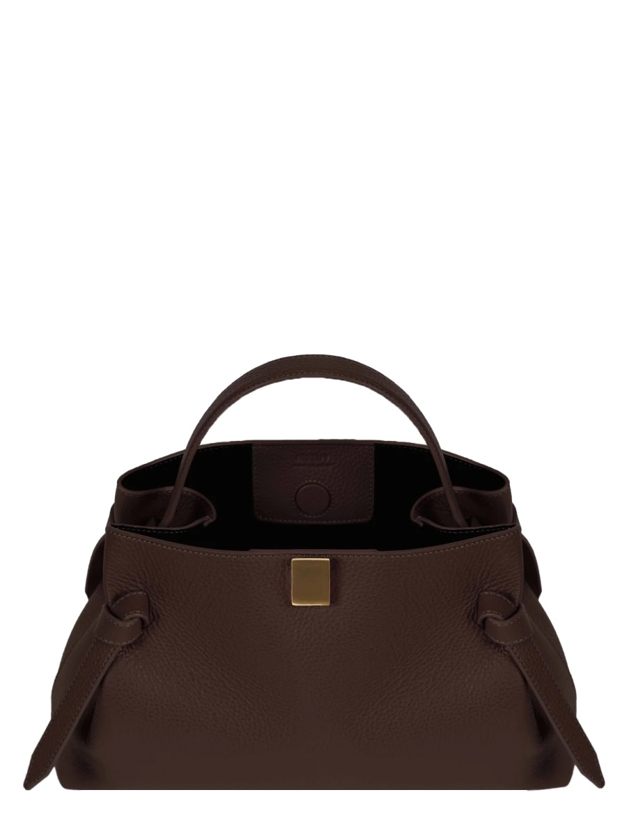 [YUZEFI] Tote bag FW26 GYOZA-PEBBLE-GRAIN-LEATHER_ESPRESSO