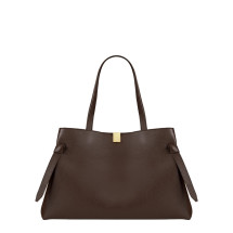 [YUZEFI] Tote bag FW26 GYOZA-TOTE-PEBBLE-GRAIN-LEATHER_ESPRESSO
