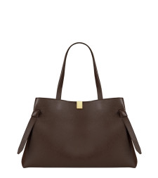 [YUZEFI] Tote bag FW26 GYOZA-TOTE-PEBBLE-GRAIN-LEATHER_ESPRESSO