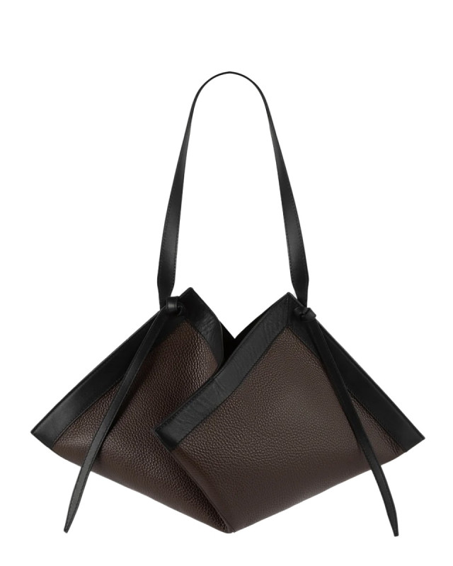 [YUZEFI] Shoulder bag FW26 WONTON-PEBBLE-GRAIN-LEATHER_ESPRESSO
