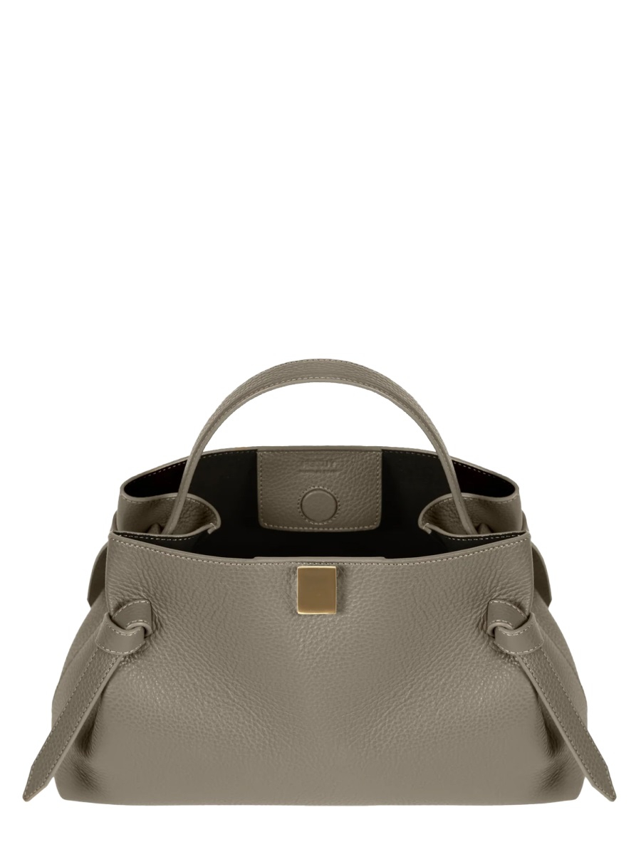 [YUZEFI] Tote bag FW26 GYOZA-PEBBLE-GRAIN-LEATHER_TAUPE