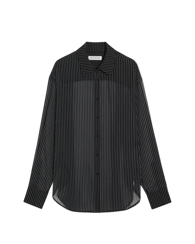 [THE FRANKIE SHOP] Shirts Long Sleeve FW26 CHFS21094811BLACK/WHITESTRIPE