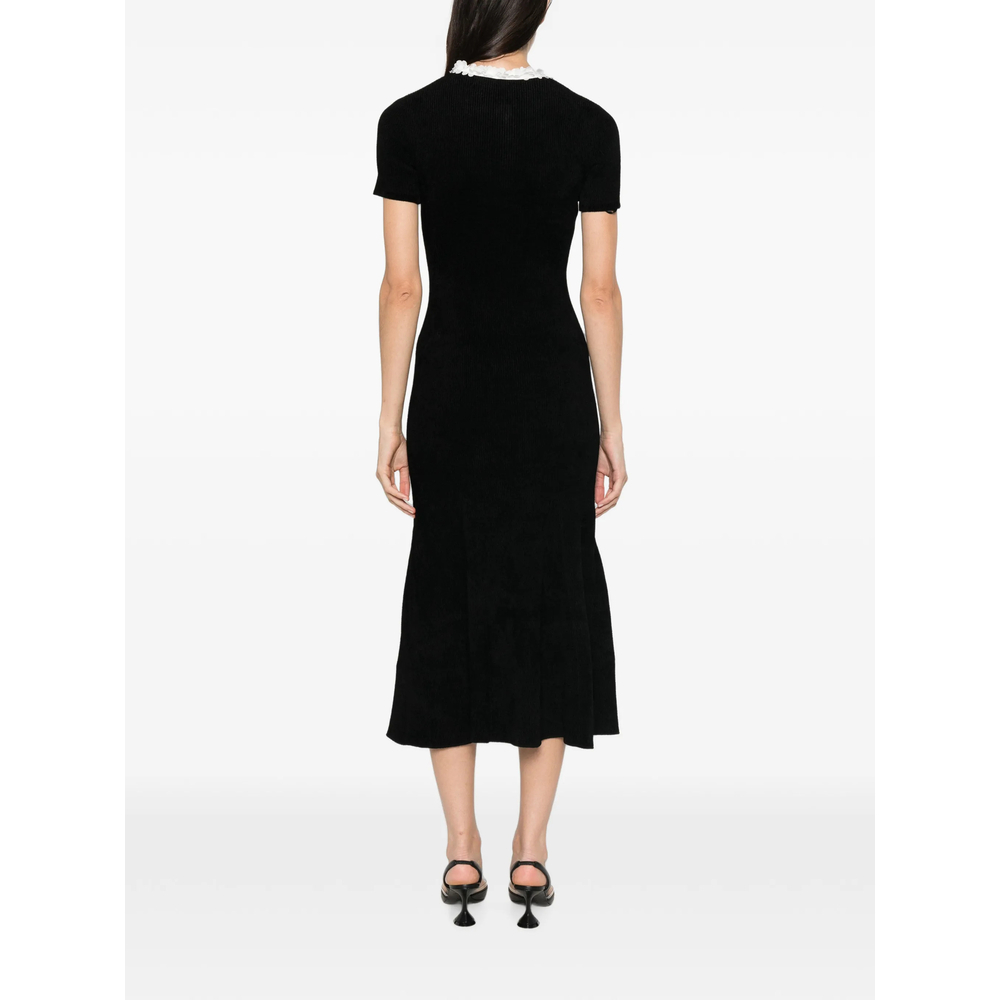 [Self-portrait] Short sleeve dress FW26 AW26-099MA-B  BLACK