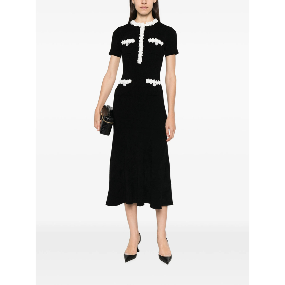 [Self-portrait] Short sleeve dress FW26 AW26-099MA-B  BLACK