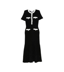 [Self-portrait] Short sleeve dress FW26 AW26-099MA-B  BLACK