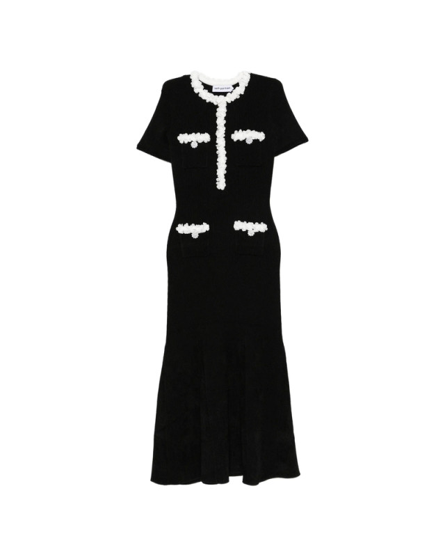 [Self-portrait] Short sleeve dress FW26 AW26-099MA-B  BLACK