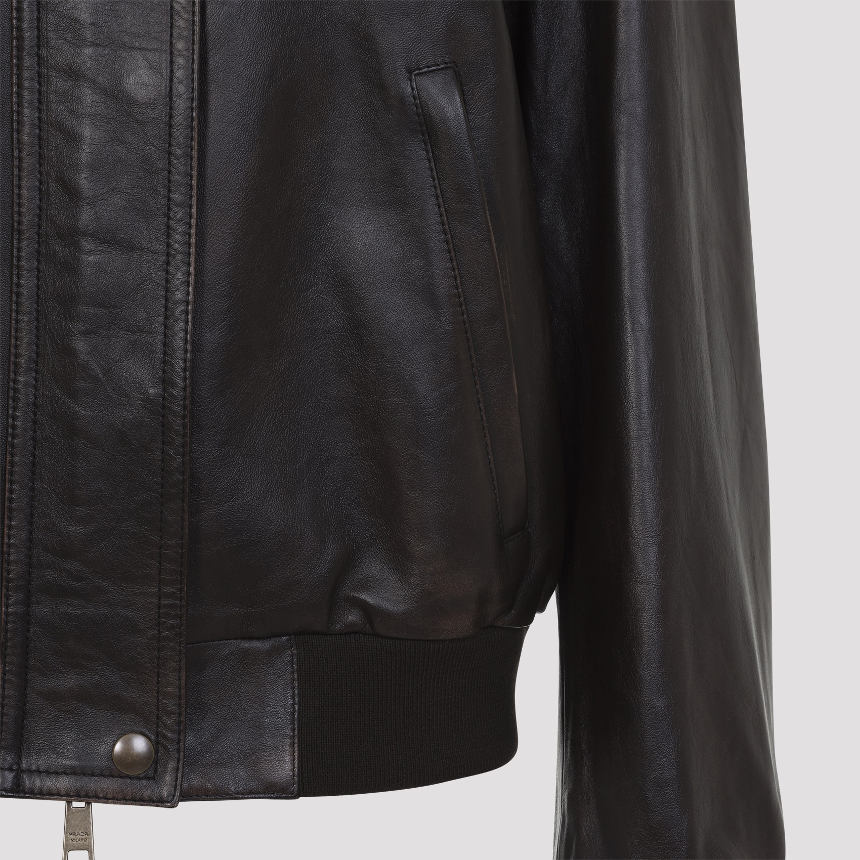 [Prada] Leather Jacket FW26 58A303SOOO.16IL