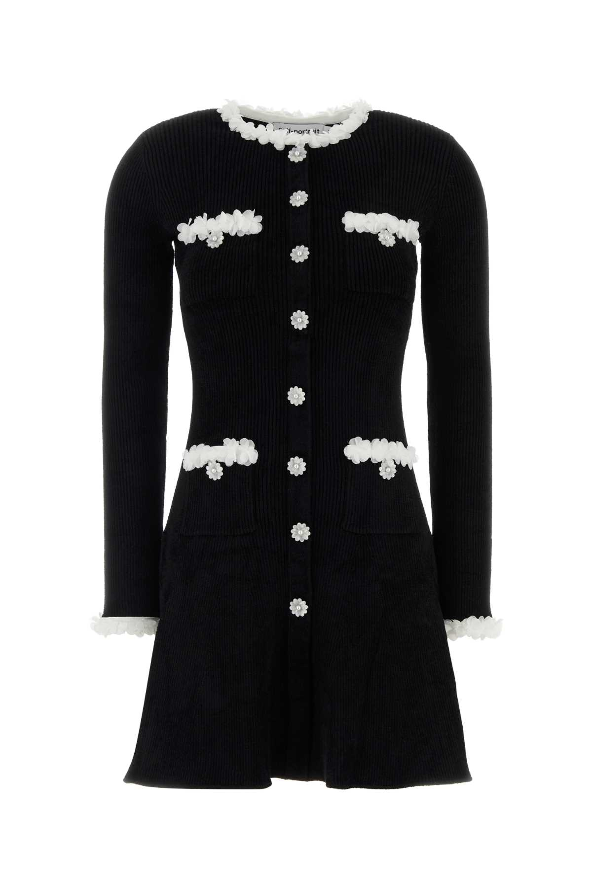 [SELF PORTRAIT] Long sleeve dress FW26 AW26099SB BLACK