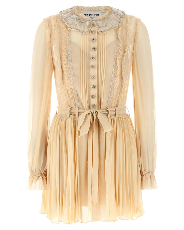 [SELF PORTRAIT] Long sleeve dress SS26 RS26034STTAN