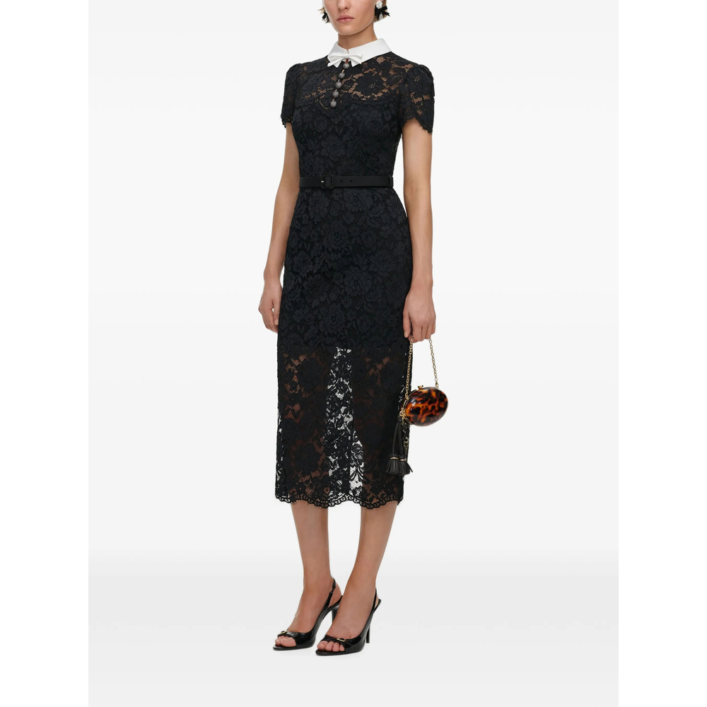 [Self-portrait] Short sleeve dress FW26 AW26-019MA-B  BLACK