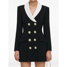 [Self-portrait] Long sleeve dress FW26 AW26-054S-B  BLACK