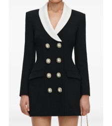 [Self-portrait] Long sleeve dress FW26 AW26-054S-B  BLACK