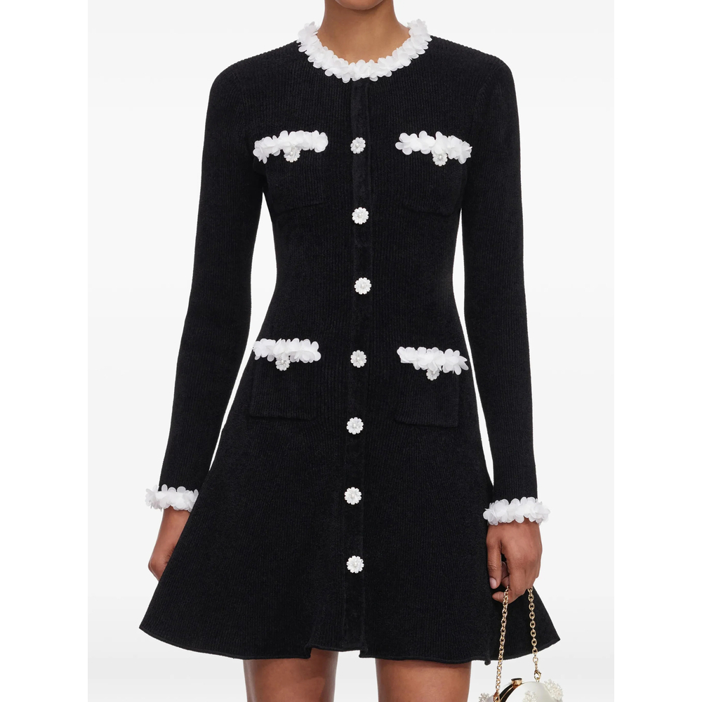 [Self-portrait] Long sleeve dress FW26 AW26-099S-B  BLACK
