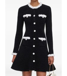 [Self-portrait] Long sleeve dress FW26 AW26-099S-B  BLACK