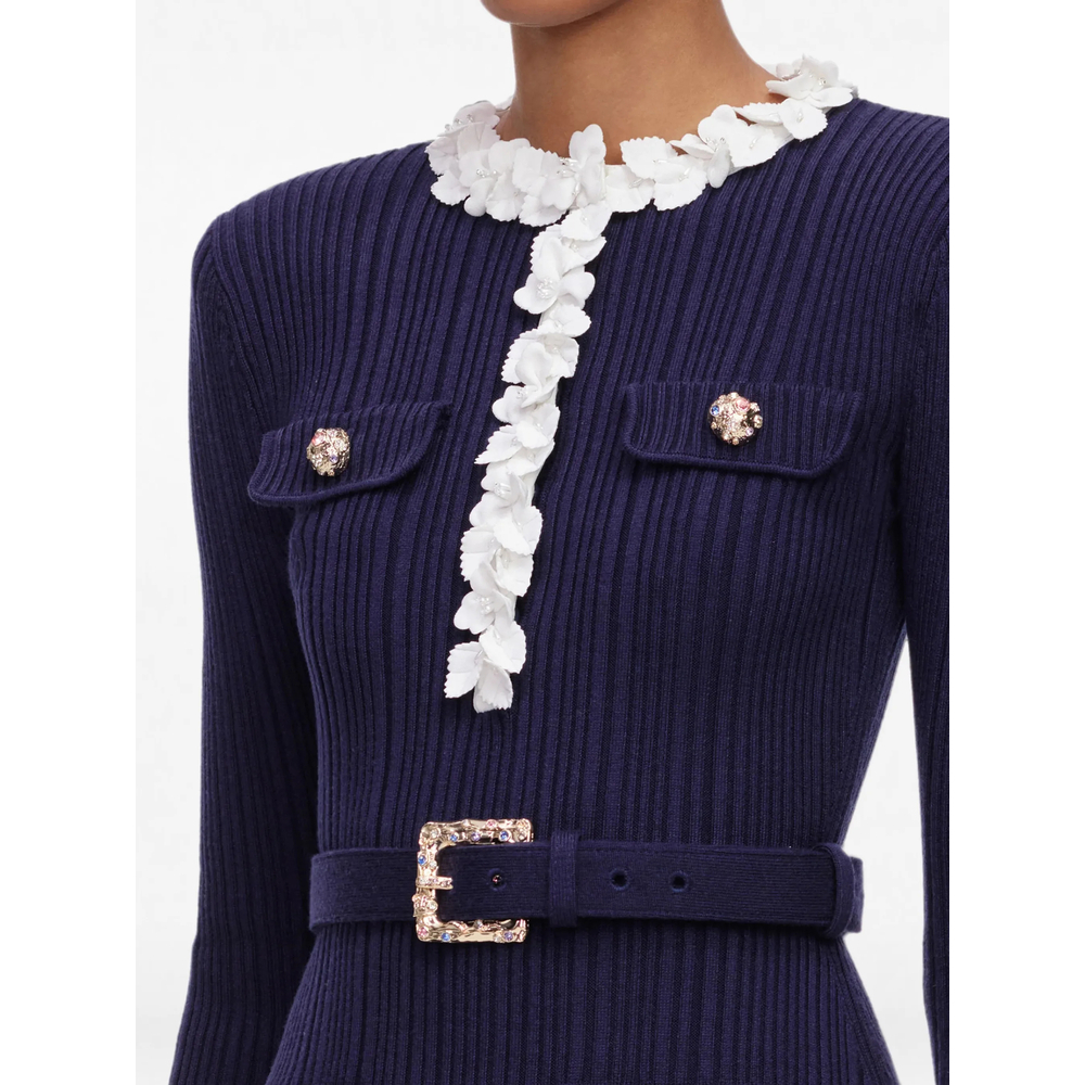 [Self-portrait] Long sleeve dress FW26 AW26-101S-N  NAVY