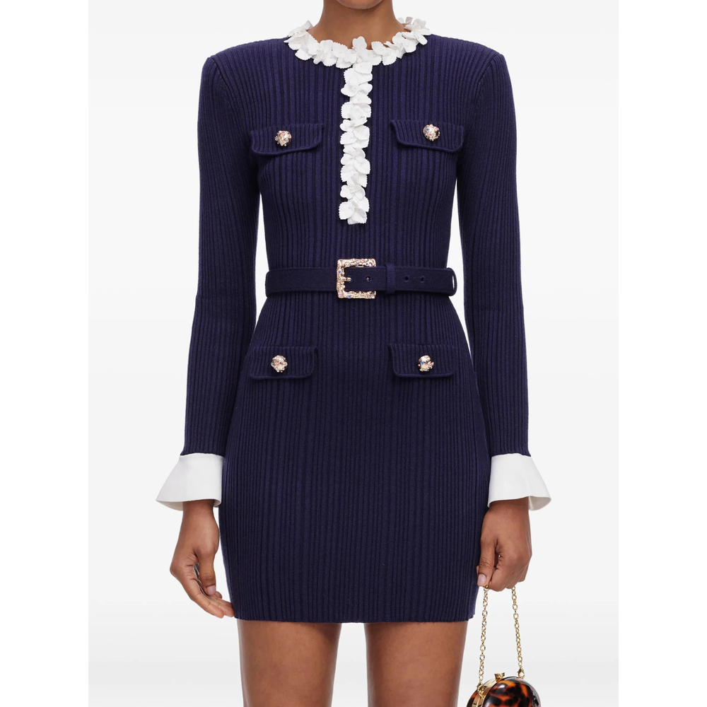 [Self-portrait] Long sleeve dress FW26 AW26-101S-N  NAVY