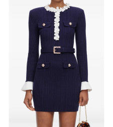 [Self-portrait] Long sleeve dress FW26 AW26-101S-N  NAVY