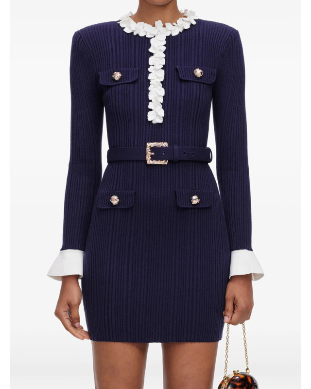 [Self-portrait] Long sleeve dress FW26 AW26-101S-N  NAVY