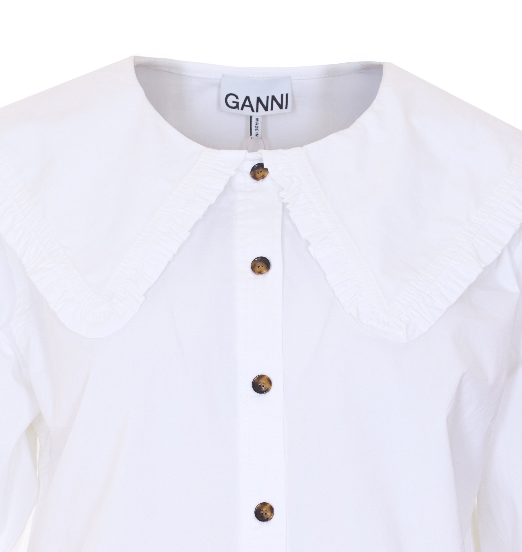 [GANNI] Shirts Long Sleeve SS26 A1040096ZZ8