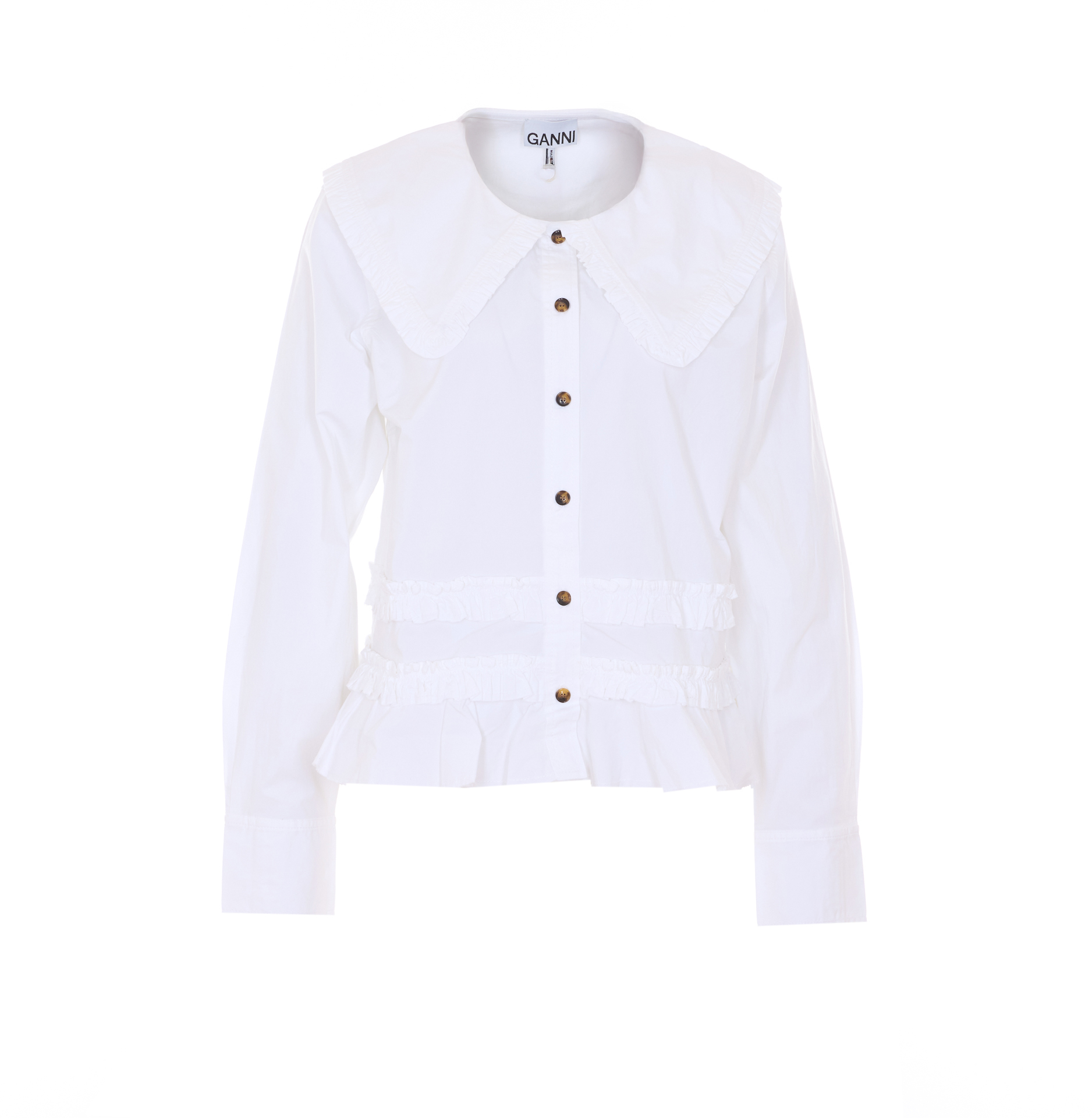 [GANNI] Shirts Long Sleeve SS26 A1040096ZZ8