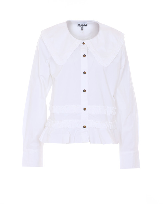 [GANNI] Shirts Long Sleeve SS26 A1040096ZZ8