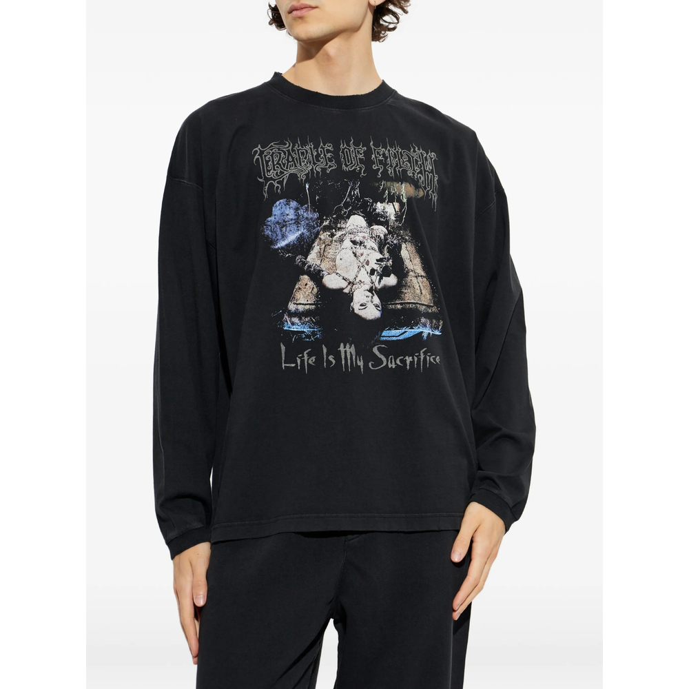 [Vetements] T-shirts Long Sleeve FW26 MH27LS206B  BLACK