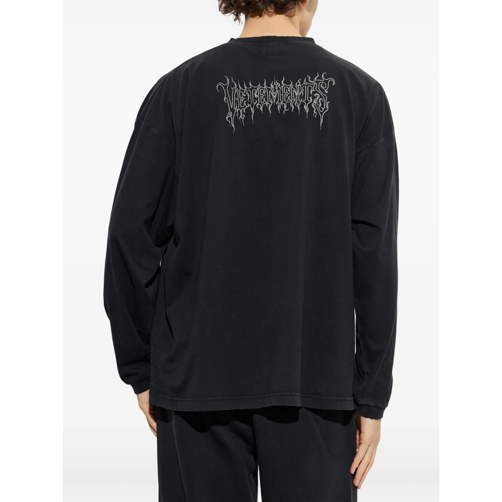 [Vetements] T-shirts Long Sleeve FW26 MH27LS206B  BLACK