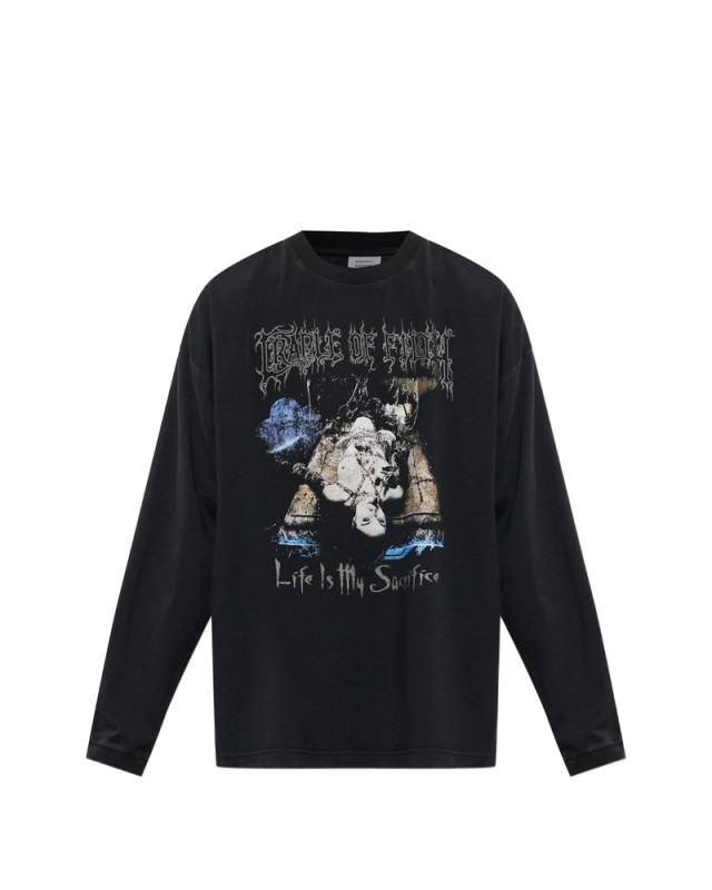 [Vetements] T-shirts Long Sleeve FW26 MH27LS206B  BLACK