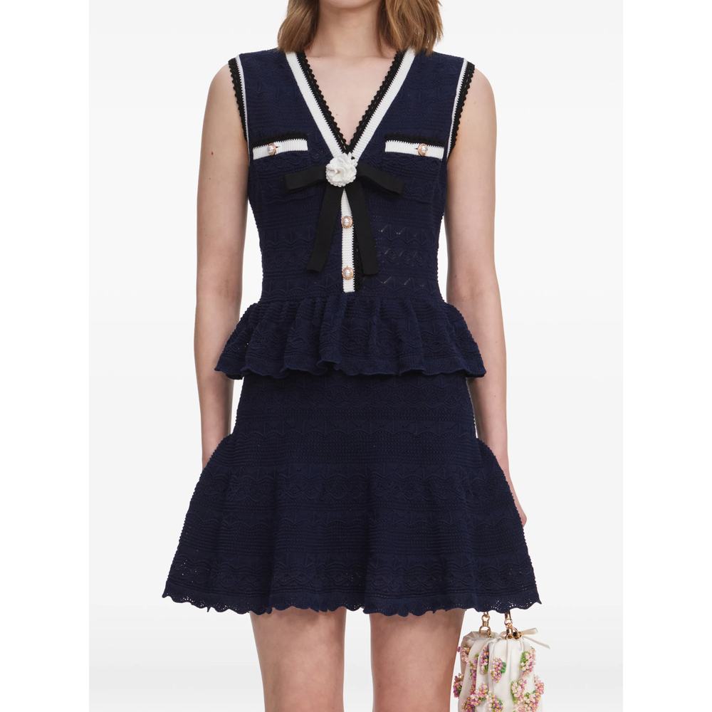 [Self-portrait] Sleeveless dress FW26 PF26-075S-N  NAVY
