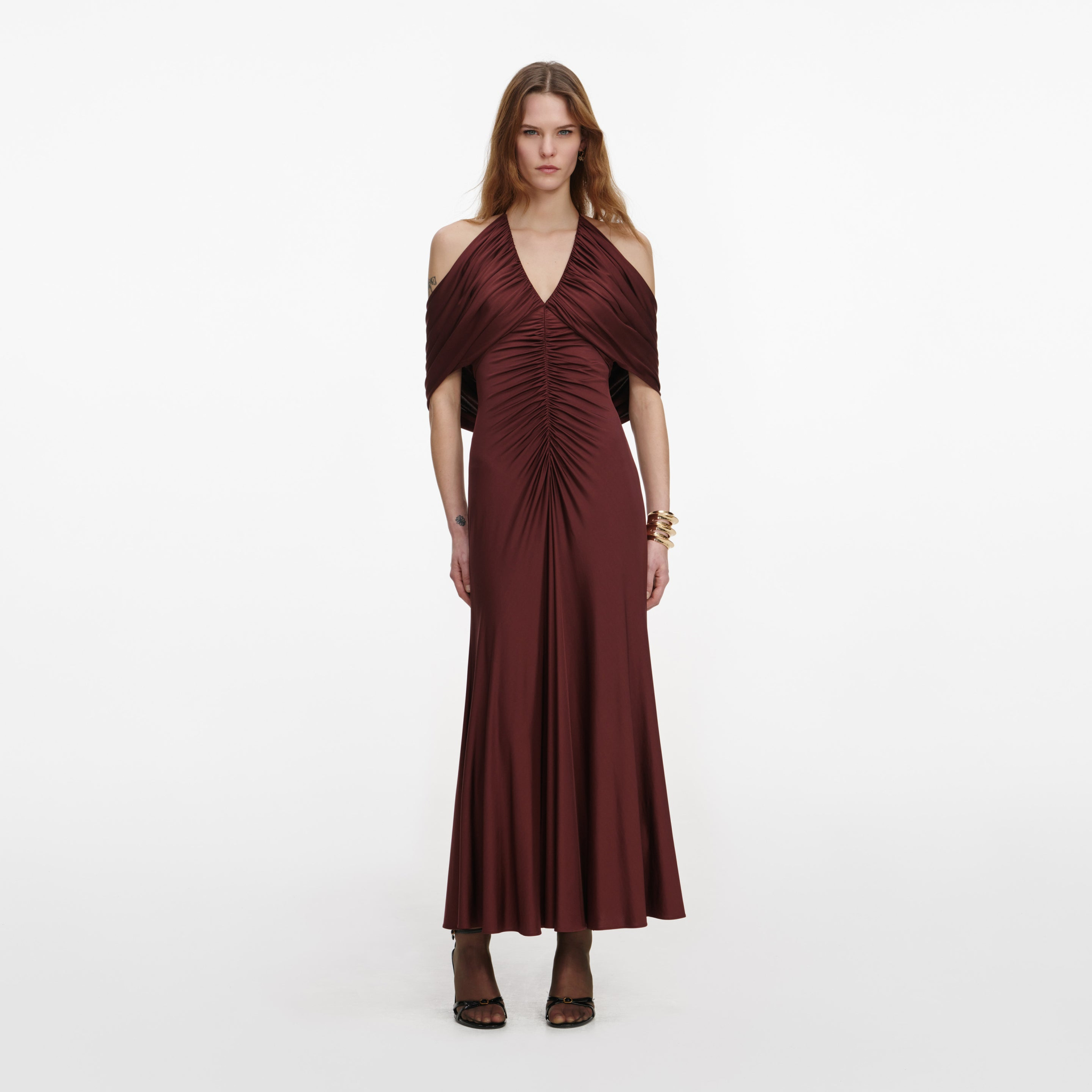 [SELF PORTRAIT] Short sleeve dress SS26 SS26161MBRBROWN