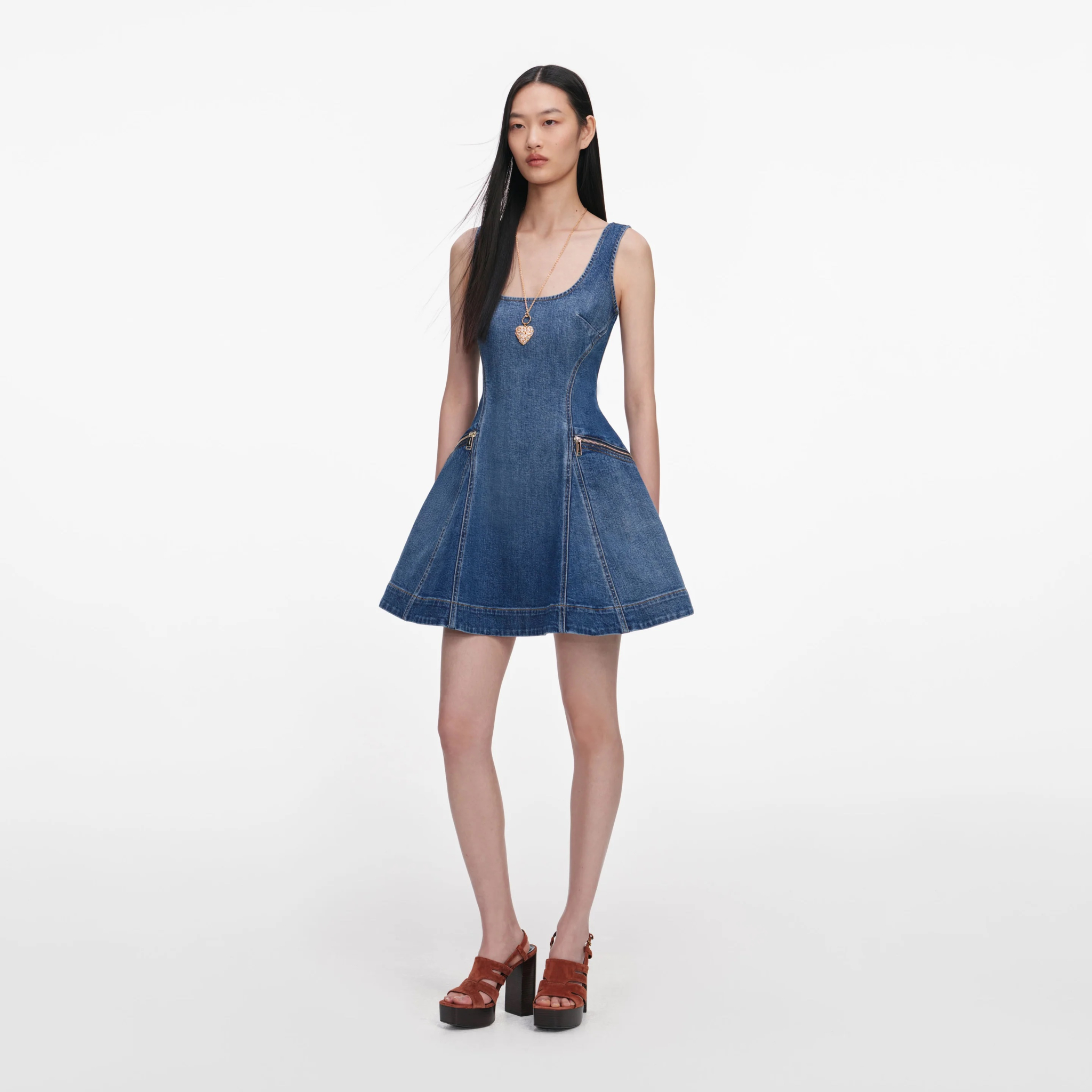 [SELF PORTRAIT] Sleeveless dress SS26 SS26813SBLBLUE