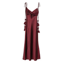 [SELF PORTRAIT] Sleeveless dress SS26 RS26218MBUBURGUNDY