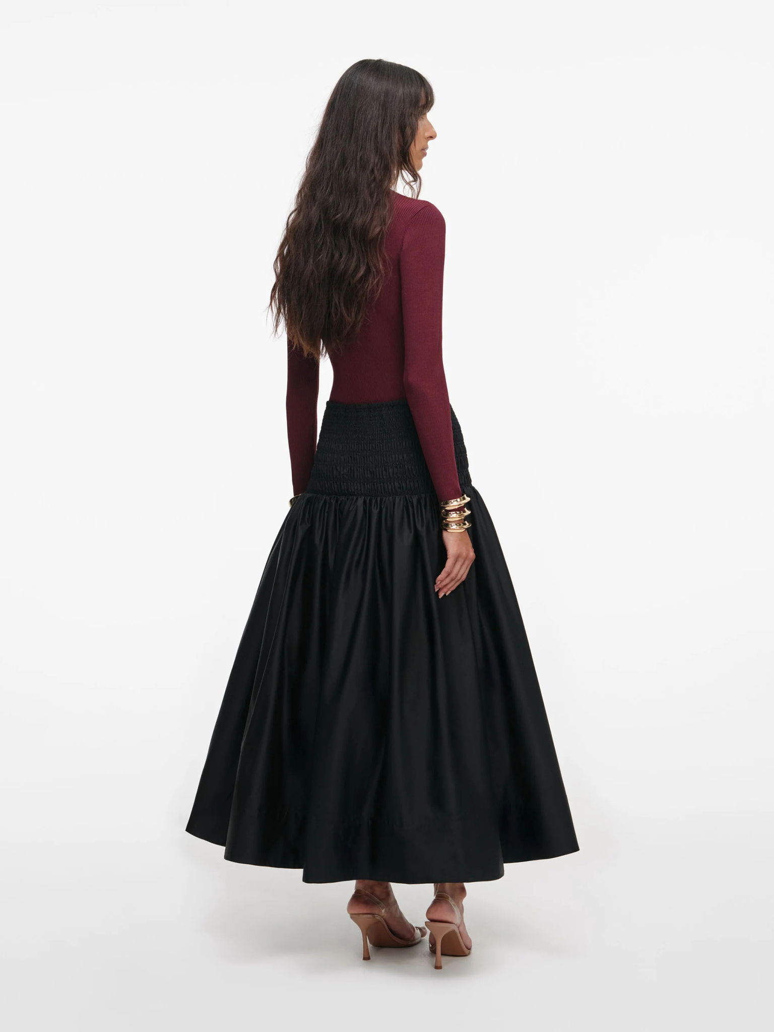 [SELF PORTRAIT] T-shirts Long Sleeve SS26 RS26138TBUBURGUNDY