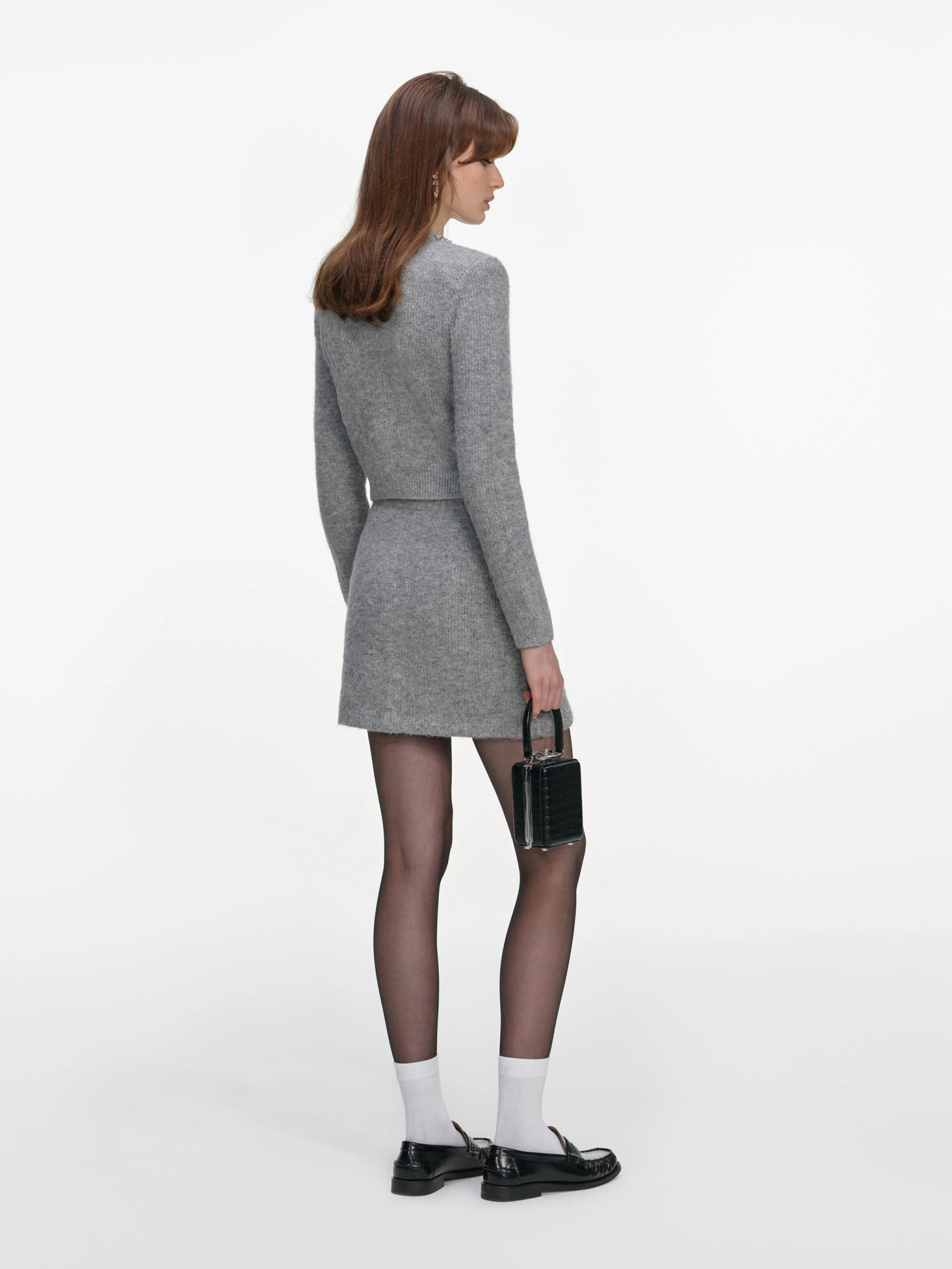 [SELF PORTRAIT] Midi skirt SS26 RS26123SKGRGREY